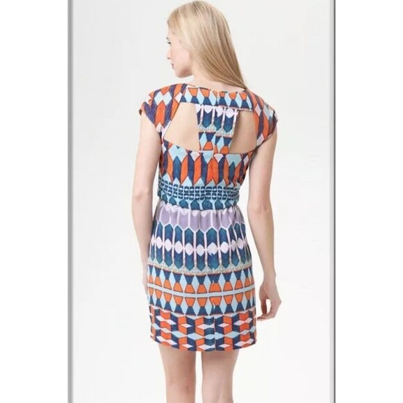 NWT Jessica‎ Simpson Midi Dress Sleeveless Pockets Cut Outs Purple Orange Blue 6 - Picture 2 of 12